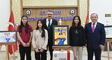 Erzurum'da 'Çocuk Gözüyle Polis' resim yarışması