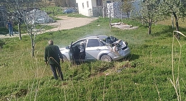 Kontrolden çıkınca şarampole yuvarlandı