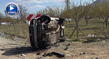 Toprak yığınına çarparak savruldu