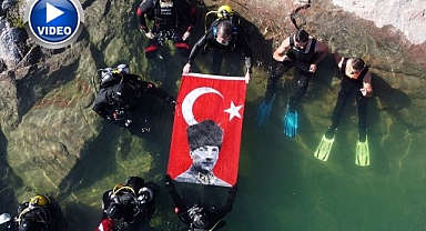 19 metre derinlikte Atatürk'ü andılar