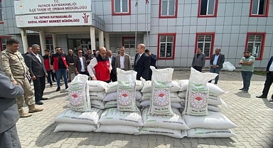 Çiftçileri kuru fasulye tohumu dağıtıldı