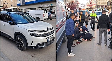 Cumhuriyet Caddesi'nde araç yaşlı kadına çarptı! 1 yaralı
