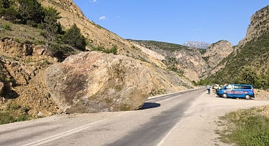 Dev kaya yola düştü