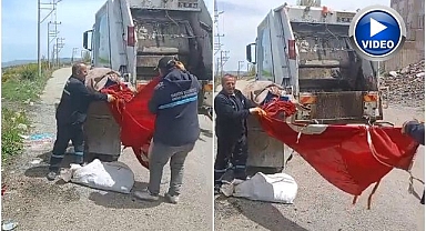 Erzurum'da Türk Bayrağına çirkin provokasyon