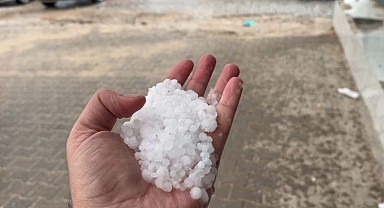 Fındık büyüklüğünde dolu yağdı