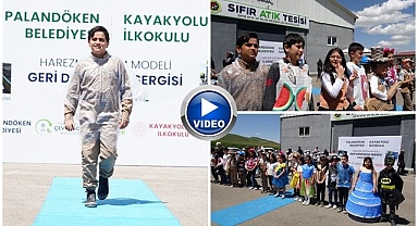 Miniklerden geri dönüşüm defilesi
