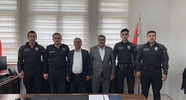 Sağlığına kavuştu polisleri ziyaret etti
