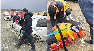 Takla atan araçtan sağ çıktı