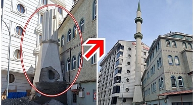 Erzurum'da tehlike saçan o minare yıkıldı