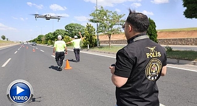 Bayram öncesi dron destekli trafik denetimi