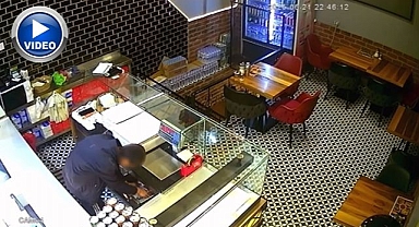 Börekçide hırsızlık kameraya yansıdı
