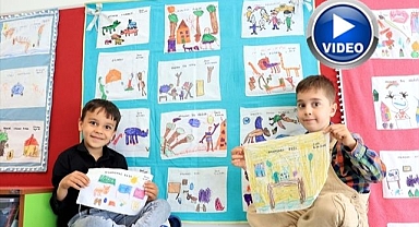 Dinledikleri masalları kumaşlara çizdiler