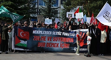 Erzurum'da Gazze'ye destek yürüyüşü