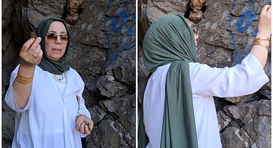Gizemli Dilek Mağarası'nda taşı yapıştıran dileğine kavuşuyor