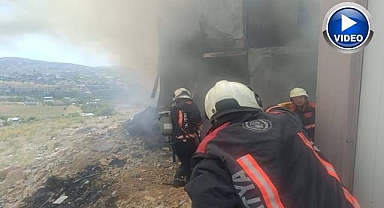 İnşaat işçilerinin kaldığı şantiyede yangın