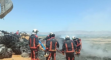 Şantiyede korkutan yangın!
