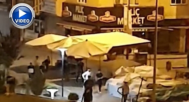 Sokak kavgasında yumruklar havada uçuştu