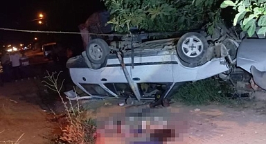 Takla atan araçtan cansız bedeni çıkarıldı