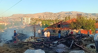 Tonlarca saman balyası yandı!