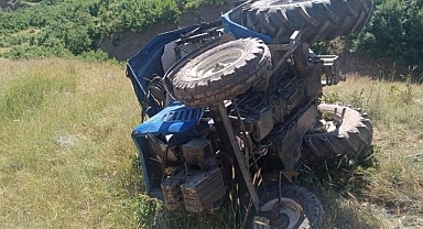 Traktör devrildi: 1 yaralı