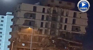 7 katlı bina saniyeler içerisinde yerle bir oldu