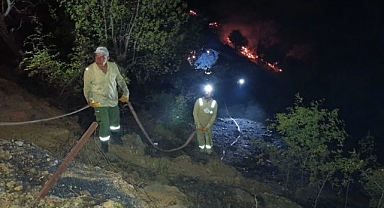 Ahır ve samanlıkta çıkan yangın ormanlık alana sıçradı