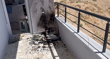 Balkonda çıkan yangın korkuttu