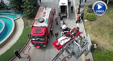 Büyükşehir Belediyesinde gerçeği aratmayan tatbikat