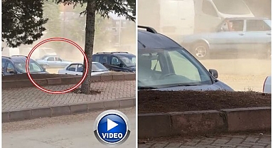 Cadde ortasında drift attı! Tehlikeli anlar kamerada...