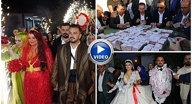 Dudak uçuklatan aşiret düğünü! Gelin ve damada takılanlar şoke etti