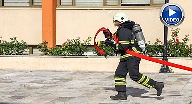 Ekiplerden gerçeği aratmayan yangın tatbikatı