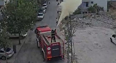 Elektrik hattında çıkan yangın korkuttu