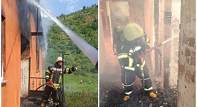Erzurum'da korkutan yangın! Evde başlayan yangın çatıya sıçradı