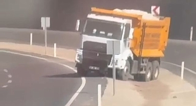 Hafriyat kamyonu trafiği tehlikeye attı