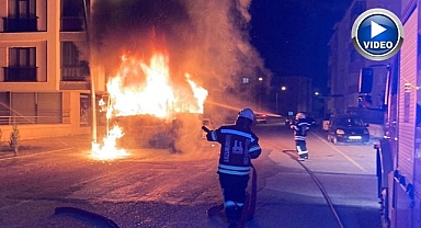 Erzurum'da halk otobüsü alev topuna döndü