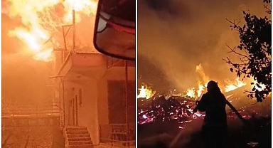 İki katlı ev alevlere teslim oldu