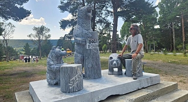 İlçeye Boz Ayı heykeli yapıldı