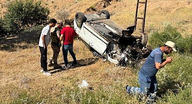 Kontrolden çıkarak takla attı! 2 yaralı