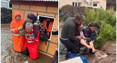 Sağanak yağış sele yol açtı: Evler sular altında kaldı