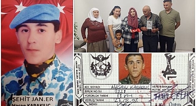 Şehidin 27 yıllık emaneti baba ocağında