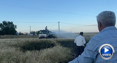 Tarlada çıkan yangın korkuttu