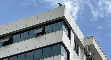 8 katlı binanın tepesinde intihar girişimi! 