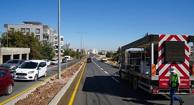 Çevre yolunda yol çizgi ve tabela düzenlemesi