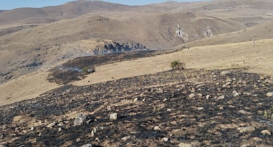 Erzurum’da korkutan ot yangını