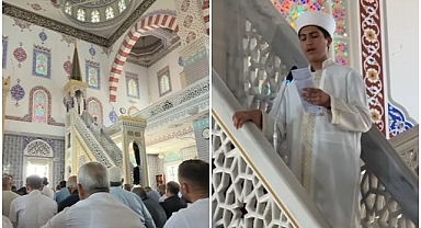 Genç Hafız Ayasofya hayaliyle ilk hutbesini verdi