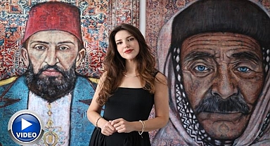 Halı üzerine portre çizimleriyle dünyaya açıldı