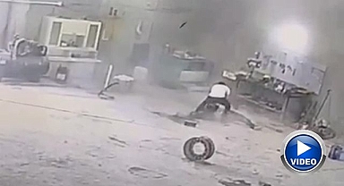 Hava basılırken patlayan lastik can aldı