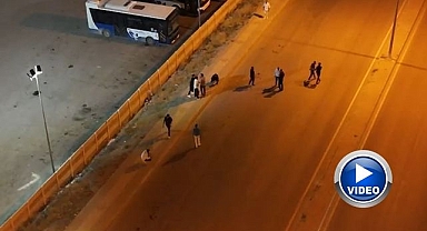 İki grubun kavgası dron ile görüntülendi