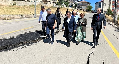 İspir'de heyelan alarmı AK Parti heyeti bölgede