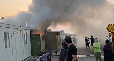 Konteyner kent alevlere teslim oldu